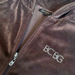 BCBGMaxAzria Brown Velvet Zip Up Jacket Y2K
